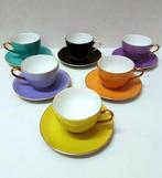 Thun - Koffieservies (6) - Porselein, Macarons, verguld, Antiek en Kunst