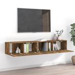 vidaXL 2-delige Tv-meubelset bewerkt hout gerookt, Huis en Inrichting, Kasten | Televisiemeubels, 100 tot 150 cm, Verzenden, Nieuw