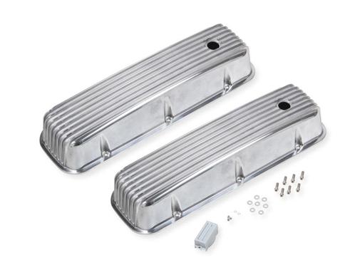 Valve Covers, Cast Aluminum, Polished, Finned Top, Chevy,, Auto-onderdelen, Motor en Toebehoren, Nieuw, Verzenden