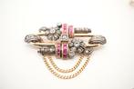 Broche - 19.2 kt. Geel goud Robijn - Diamanten