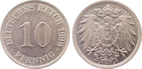 Duitsland 10 Pfennig 1898 J fast praegefrisch Rar inklusi..., Postzegels en Munten, Munten | Europa | Niet-Euromunten, Verzenden