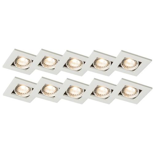 Set van 10 inbouwspots wit - Qure, Huis en Inrichting, Lampen | Spots, Nieuw, Metaal of Aluminium