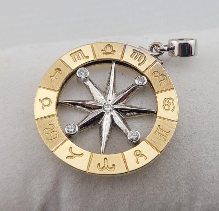 Hanger - 14 karaat Geel goud, Witgoud - Tweedelige, Sieraden, Tassen en Uiterlijk, Antieke sieraden