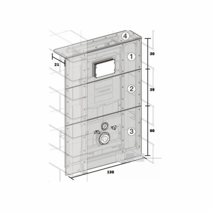 Universele Geberit Gipsplaten 130X130Cm. Voor Directe Afbouw, Huis en Inrichting, Badkamer | Badtextiel en Accessoires, Ophalen of Verzenden