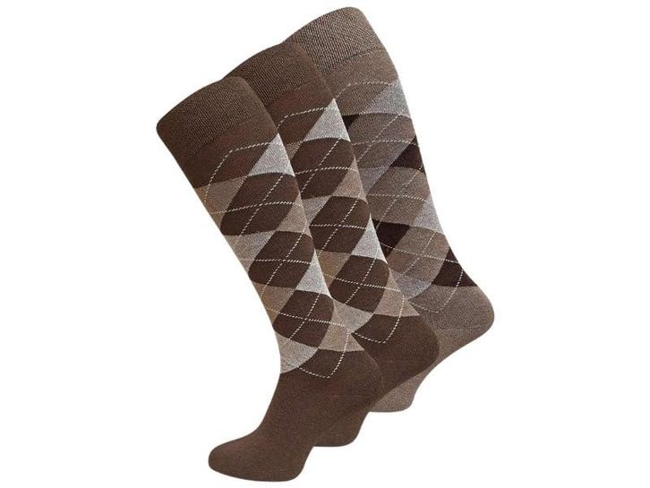 3 paar Heren kniekousen - Geruit - Bruin-mix, Kleding | Heren, Sokken en Kousen, Verzenden
