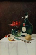 Josef Mansfeld (1819-1894) - Still life with cherry, apple, Antiek en Kunst