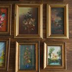 Lijst (10) - Canvas, Hout, bladgoud - vintage schilderijen