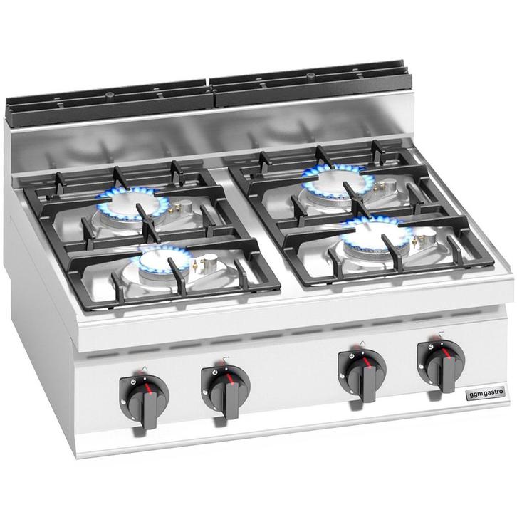 GGM Gastro | Gasfornuis - 21,5 kW - 4-pits | GHB873M |, Witgoed en Apparatuur, Fornuizen, Inbouw, Verzenden