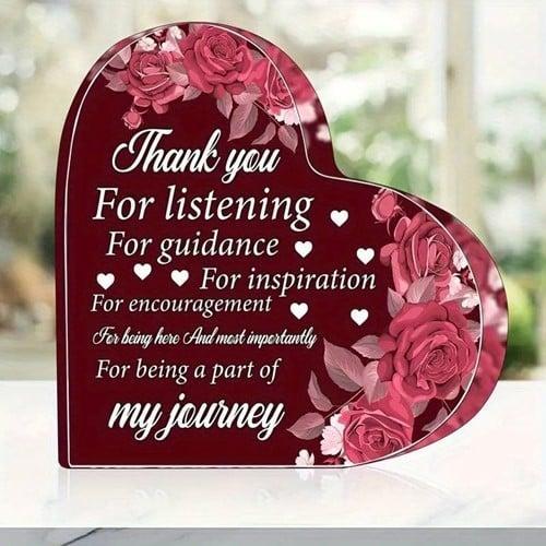 Hart van epoxy rood met bloemen thank you for listning,, Hobby en Vrije tijd, Knutselen, Nieuw, Ophalen of Verzenden