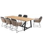 Noah Belmond dining tuinset 260x100xH75 cm 7 delig naturel, Tuin en Terras, Tuinsets en Loungesets, Ophalen of Verzenden, Nieuw