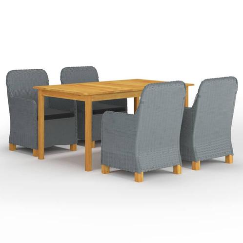 vidaXL 5-delige Tuinset lichtgrijs, Tuin en Terras, Tuinsets en Loungesets, Tuinset, Nieuw, 4 zitplaatsen, Hardhout, Verzenden