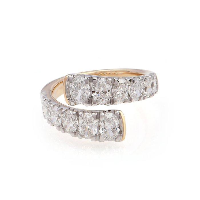 Ring - 14 karaat Geel goud - 2.40ct. tw. Diamant (Lab-grown), Sieraden, Tassen en Uiterlijk, Ringen