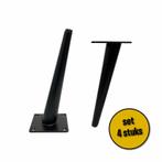 4 stuks schuine stalen pootjes 15cm zwart, Ophalen of Verzenden, Nieuw, Metaal
