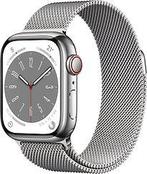 Apple Watch Series 8 41 mm kast van zilverkleurig roestvrij, Verzenden, Gebruikt
