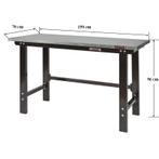 Werkbank zwart 150 cm met zinken werkblad - open model, Ophalen of Verzenden, Nieuw