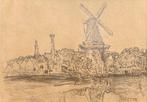 Jan Toorop (1858-1928) - River landscape with windmill, Antiek en Kunst