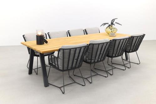 4 Seasons Fabrice antraciet/Ambassador 300x100 cm. tuinset -, Tuin en Terras, Tuinsets en Loungesets, Tuinset, Nieuw, Overige materialen