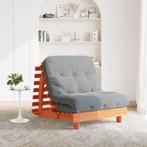 vidaXL Futon slaapbank met matras 80x206x11 cm grenenhout, Verzenden, Nieuw, Bruin