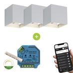 Smart LED Cube Buiten Wandlamp 6W Dim to Warm IP65 Wit, Ophalen of Verzenden, Nieuw
