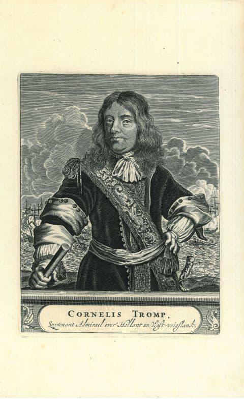 Portrait of Cornelis Maartenszoon Tromp, Antiek en Kunst, Kunst | Etsen en Gravures