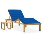 vidaXL Ligbed met tafeltje en kussen geïmpregneerd, Tuin en Terras, Verzenden, Nieuw