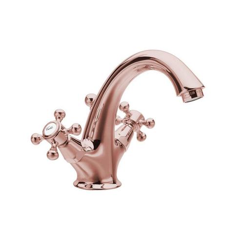 Wastafelmengkraan Sapho Antea 2-knop Uitloop 12 cm Rose Goud, Doe-het-zelf en Verbouw, Sanitair, Kraan, Nieuw, Ophalen of Verzenden