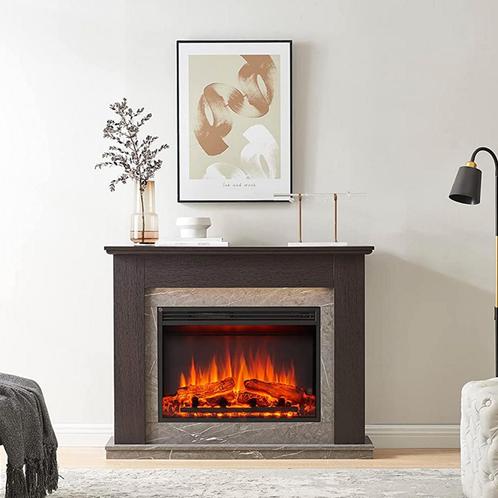 BALDERIA Ajax Elektrische Haard - Donkerbruin, Huis en Inrichting, Haarden, Elektrische haard, Nieuw
