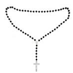 Fako Bijoux® - Rozenkrans Ketting - Acryl - Zwart - 8mm, Sieraden, Tassen en Uiterlijk, Kettingen, Verzenden, Nieuw