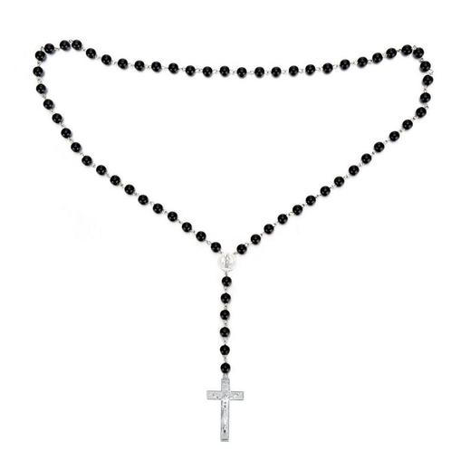 Fako Bijoux® - Rozenkrans Ketting - Acryl - Zwart - 8mm, Sieraden, Tassen en Uiterlijk, Kettingen, Verzenden