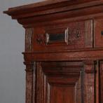 Hollandse vier-deurskast eiken ca 1625 prachtig patina No68, Antiek en Kunst, Antiek | Meubels | Kasten, Ophalen of Verzenden