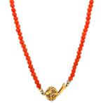 Bloedkoraal collier met gouden sluiting 51.5 cm 14 krt, Sieraden, Tassen en Uiterlijk, Kettingen, Ophalen of Verzenden, Nieuw