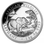 Somalische Olifant 1 kg 2019, Postzegels en Munten, Zilver, Losse munt, Overige landen, Verzenden