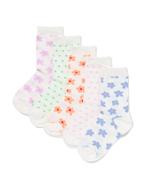 HEMA Kindersokken bloemen - 5 paar wit, Verzenden, Nieuw