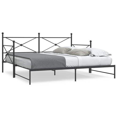 vidaXL Slaapbank onderschuifbed zonder matras 107x203 cm, Huis en Inrichting, Slaapkamer | Bedden, Zwart, Nieuw, Metaal, Verzenden