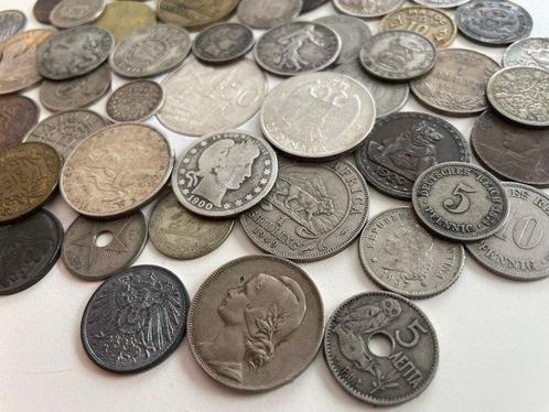 Wereld. Lot of 15 silver coins, 57 world coins total (Zonder, Postzegels en Munten, Munten | Europa | Niet-Euromunten