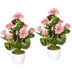 Creativ green Kunstplant Geranium, rood in een, Verzenden, Nieuw