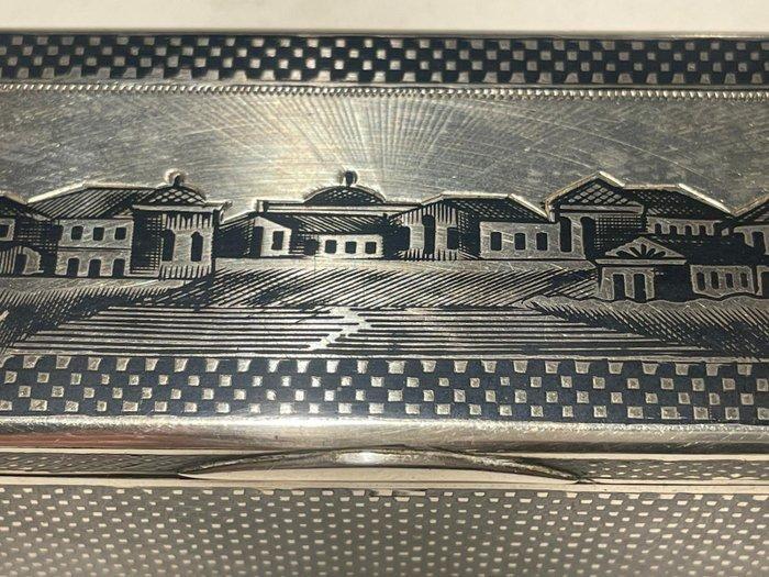 Tabaksdoos - .875 (84 Zolotniki) zilver - Russische zilveren, Antiek en Kunst, Antiek | Goud en Zilver