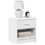 vidaXL Nachtkastjes 2 st met lade 39x28x41 cm wit, Verzenden, Nieuw, Hout