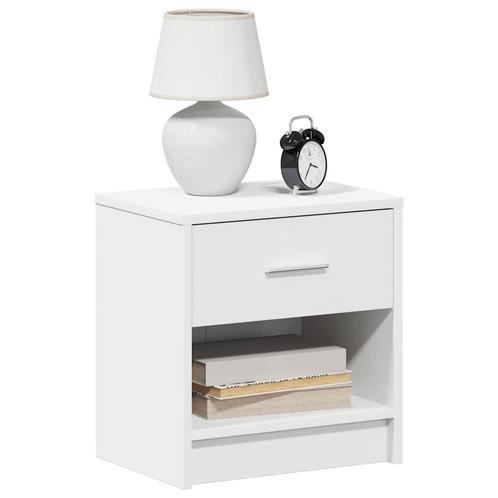 vidaXL Nachtkastjes 2 st met lade 39x28x41 cm wit, Huis en Inrichting, Slaapkamer | Nachtkastjes, Nieuw, Hout, Verzenden
