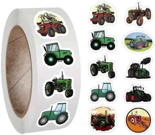 Sluitstickers trekkers tractor beloning rond etiket 2,5 cm, Hobby en Vrije tijd, Knutselen, Nieuw, Ophalen of Verzenden