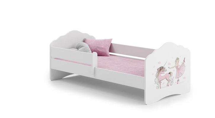 Peuterbed FALA - kinderbed met matras - 140x70cm - wit roze, Kinderen en Baby's, Kinderkamer | Bedden, Nieuw, Ophalen of Verzenden