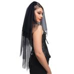 Zwarte Sluier Bruid 75cm, Verzenden, Nieuw, Feestartikel