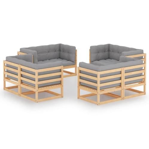 vidaXL 8-delige Loungeset met kussens massief grenenhout, Tuin en Terras, Tuinsets en Loungesets, Loungeset, Nieuw, Verzenden