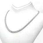 Halsketting - 14 karaat Witgoud, D-E/VVS - 11.01ct. tw., Sieraden, Tassen en Uiterlijk, Nieuw