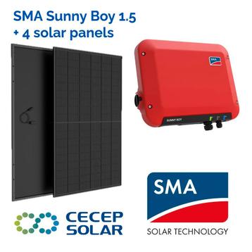 Zonnepanelen set SMA 1.5 kWh + 4 zonnepanelen All Black beschikbaar voor biedingen