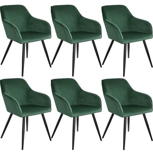 Eetkamerstoel Marilyn fluweellook, zwarte stoelpoten - donke, Huis en Inrichting, Stoelen, Verzenden