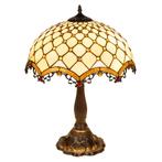 Tiffany tafellamp – Ø 41 × H 56 cm – Ruitpatroon, Huis en Inrichting, Lampen | Tafellampen, Verzenden, Nieuw