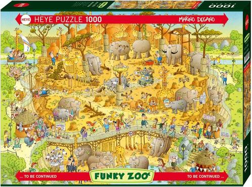 Funky Zoo - African Habitat Puzzel (1000 stukjes) | Heye -, Hobby en Vrije tijd, Denksport en Puzzels, Nieuw, Verzenden