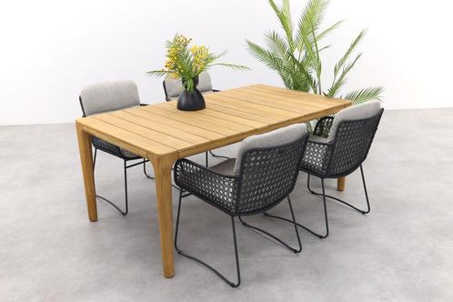 4 Seasons Aprilla - antraciet / Liam tuinset - 180x100 cm., Tuin en Terras, Tuinsets en Loungesets, Tuinset, Nieuw, Hout, Verzenden