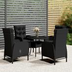 vidaXL 5-delige Tuinset poly rattan zwart, Tuin en Terras, Tuinsets en Loungesets, 4 zitplaatsen, Nieuw, Tuinset, Verzenden
